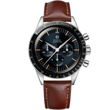 39.7 mm, steel on leather strap