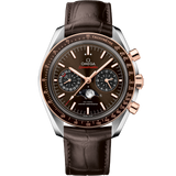44.25 mm, steel - Sedna™ gold on leather strap
