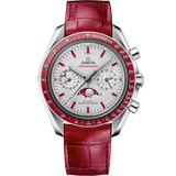 44.25 mm, platinum on leather strap