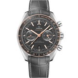 44.25 mm, steel on leather strap